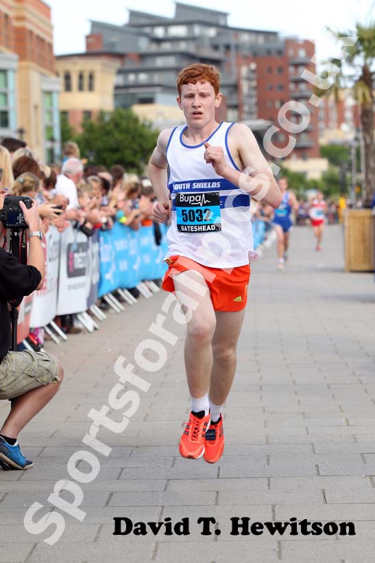 No 5032 finishing the 2012 BUPA Junior Great North Run.